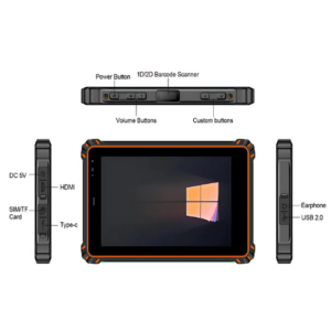 Rugged 8-inch Android Tablet with 4G, NFC, IP67, and Rich I/O Ports - Emissions and Stack